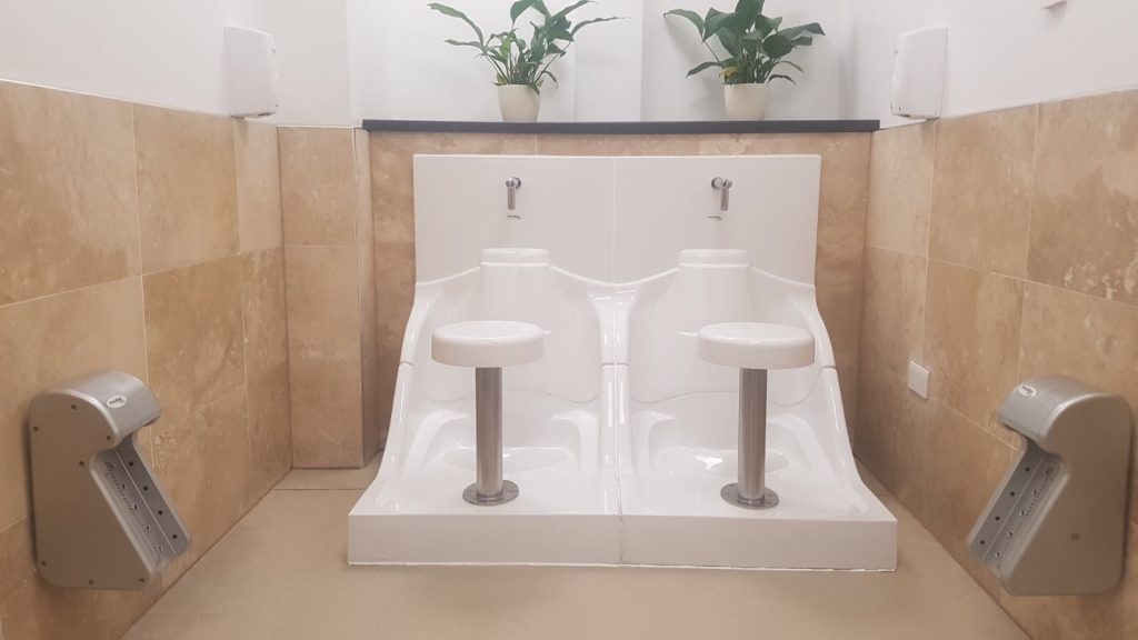 Two WuduMate Modular units in the ablution room at a multi-faith centre at Heathrow airport