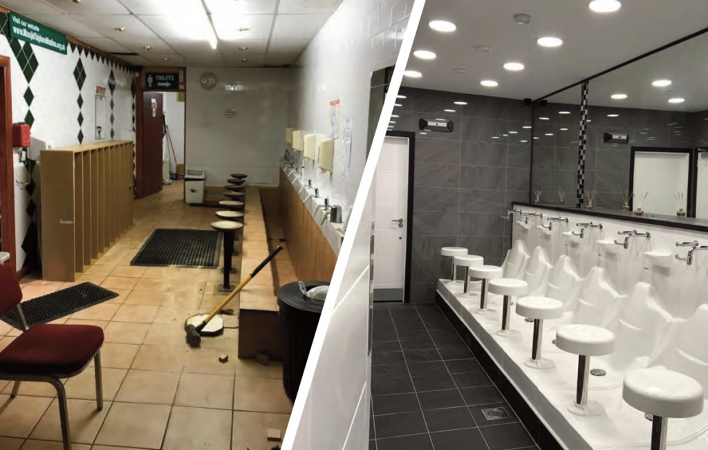 Before and after picture of WuduMate modular installation