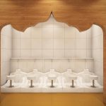 Attractive plywood archway for Muslim foot wash area