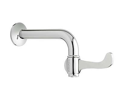 wall-mounted tap with wrist blade for ease of use
