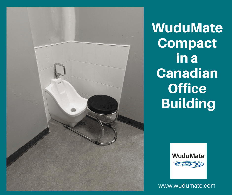 WuduMate Compact ablution sink in a Canadian office building