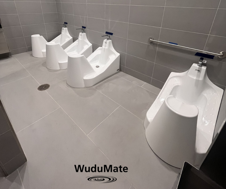 Image shows 4 WuduMate Classic units, one of which has grab bars to assist mobility